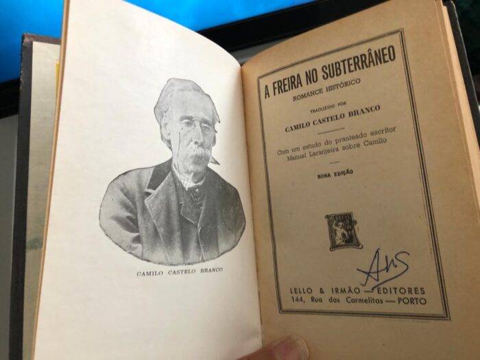 "A freira no subterrâneo".Camilo Castelo Branco, Edição de Livraria Chardron, de Lello & Irmão,